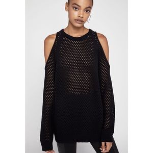 BCBGeneration open-stitch cold-shoulder top - NWT